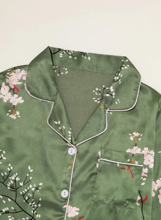 Take Two  Women Graphic Print Long Sleeve Shirt and Pyjama Set for Women | Best Price UAE